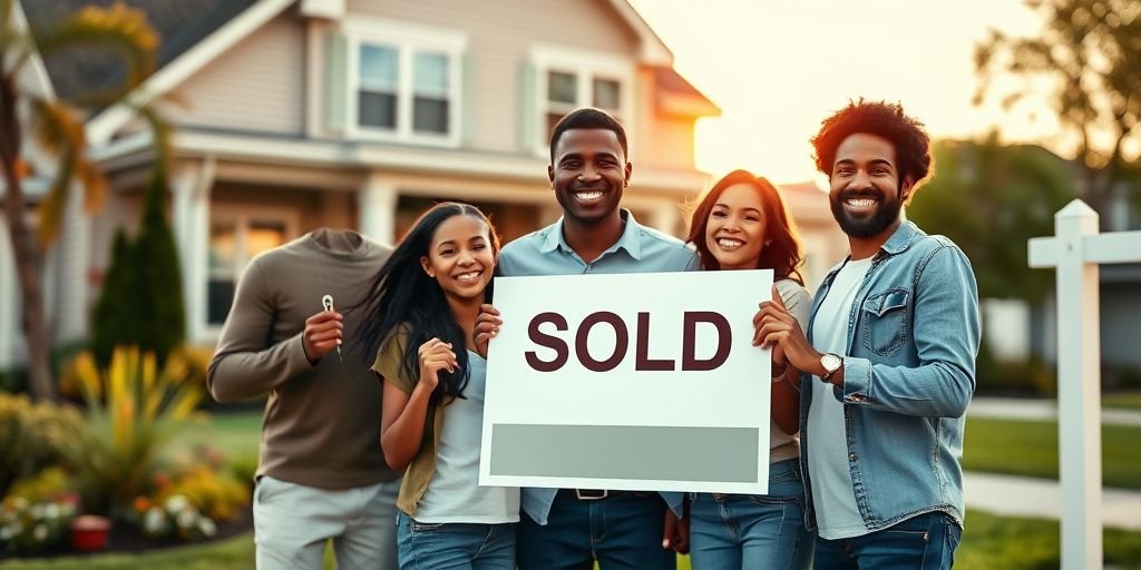A happy family securing their dream home, proving why understanding mortgage prequalification vs preapproval matters to sellers

.