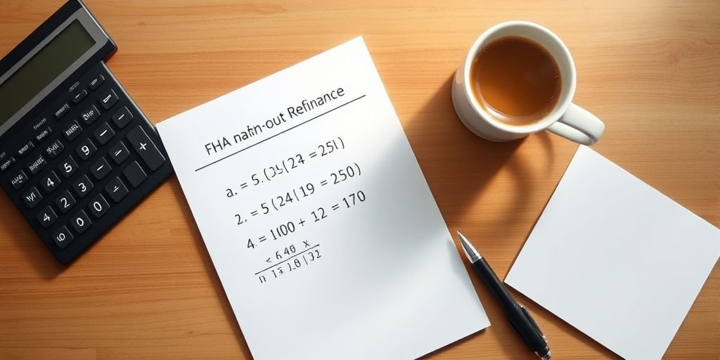 Notepad showing the math formula for calculating the maximum payout of an FHA cash-out refinance.