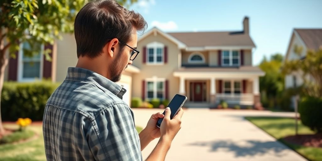 Homeowner checking the application status of their FHA cash-out refinance on a smartphone